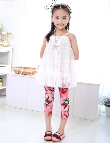 Kiench Girls Capri Leggings Summer Cropped 3/4 Pants Pattern2