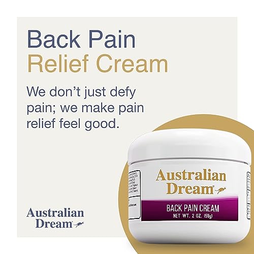 Australian Dream Back Pain Cream - Soothing, Non-Greasy Muscle Pain Relief Cream - Good for Neck, Back, Body, or Muscle Aches - 2 oz Jar
