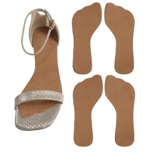 2 Pairs Pigskin Non-Slip High Heel Inserts, Ultra-Thin Adhesive Barefoot Sandal Inserts, New Lengthened 3/4 Weight Shifting Insoles for Dress Shoes, Flats and Boots
