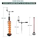 PPOLB Ice Fishing Auger, 8'' Ice Auger Bit, 40'' Cordless Nylon Ice Drill Auger with 18'' Extension, Universal Adapter, Replacement Blade Kits, Top Plate, Ice Scoop and Blade Guard, Orange