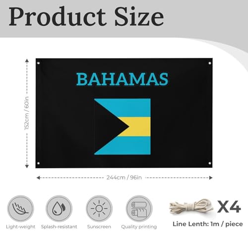 Bandera de las Bahamas para fiestas caribeñas y decoración de patios 3