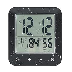 Digital Shower Clock Waterproof,Bathroom Extra Large LCD Screen Wall Clock Timer,Countdown,Moisture