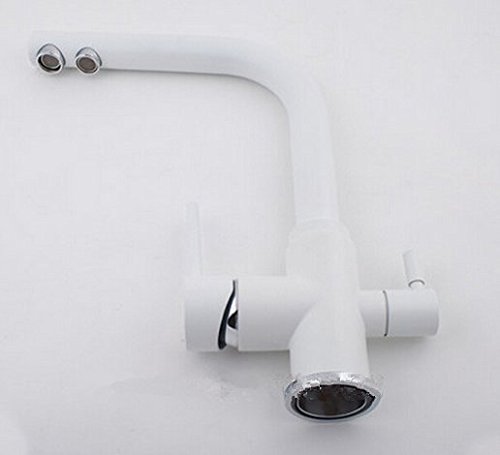 Mitigeur évier de cuisine de style Vessel Gowe avec robinet blanc à finition cuite