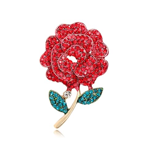 Image of Rhinestone Flower Pin Camellia Drop Oil Brooch Big Large Rose Bouquet Brooch Pin Pearl Daisy Peony Brooch Lapel Pins Elegant Clothing Hat Bag Skirt Accessories for Women