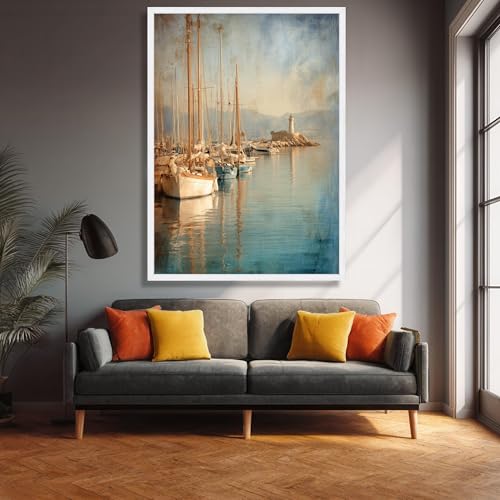 Phare et décoration côtière toile vintage pour mur vide - 4