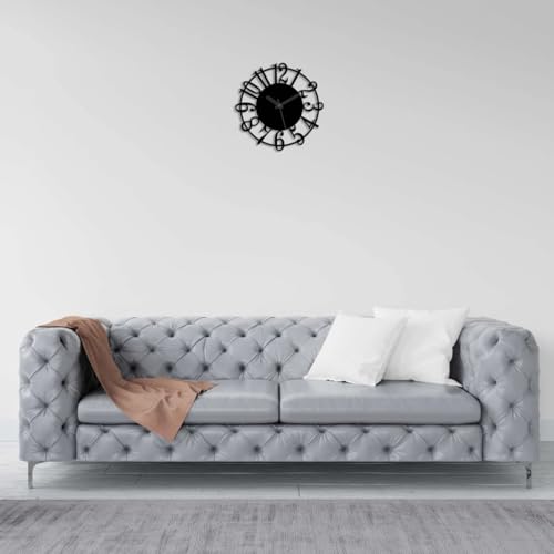 Image of Stylish Metal Wall Clock for Living Room, Bedroom, Office, Kitchen, Home and Hall | Antique Fancy Big Size Modern Wall Watch for Home Decor (DA-101, 60 CM)