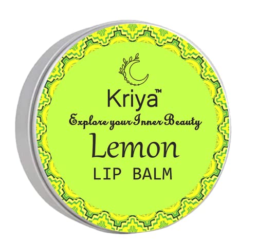 Kriya Natural Lemon Lip Balm to Protect & Heal Lips | Lighten and Brighten Dark Lips| Heal Chapped Cracked Dry Lips | Active Nourishing Care | Intense Moisturization | Suitable for | Pack of 2