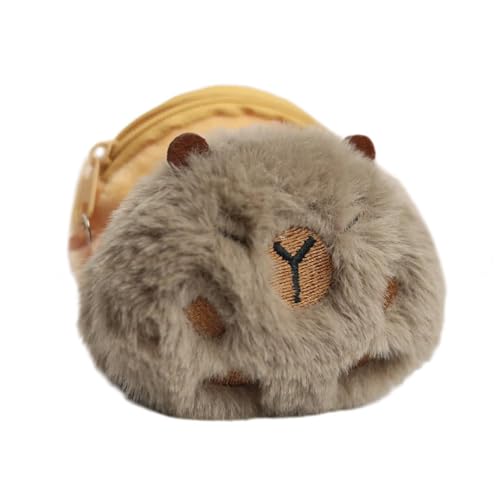 Eye Catching Capybara Plush Coin Pouches Functional Storage Bag Practical Plush Zippered Wallet for Everyday Use Fashionable