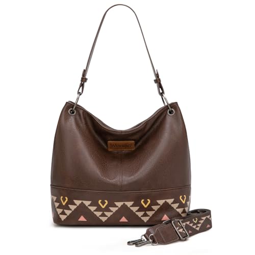 Image of Wrangler Hobo Bags for Women Vegan Leather Top Handle Shoulder Purses and Handbags
