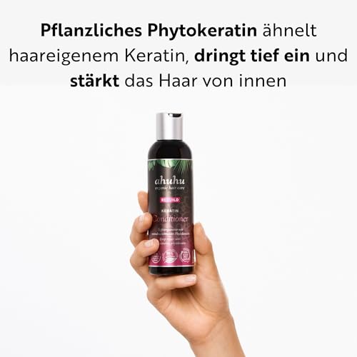 ahuhu REBUILD Keratin Conditioner (200ml) – Haarspülung für intensive Haarpflege, Tiefenreparatur mit Keratin & pflegenden Ölen, verbessert die Geschmeidigkeit & schützt geschädigtes Haar