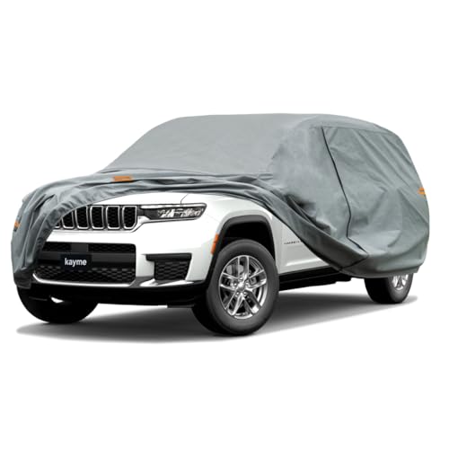 Image of Kayme Heavy Duty SUV Car Cover Custom Fit Jeep Grand Cherokee L LWB Waterproof All Weather for Automobiles, Full Exterior Covers Sun Rain UV Protection.（Deliver About 3-10 Days）