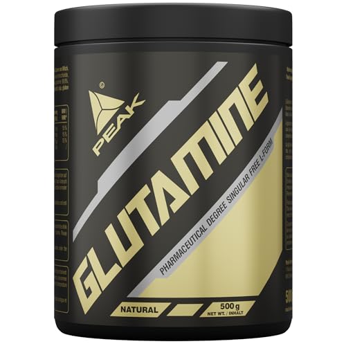 PEAK Glutamin - 500g I 50 Portionen ultrafeines, hochdosiertes L-Glutamin Pulver mit Vitamin B-Complex zur Regeneration und Unterstützung der Verdauung & des Immunsystems