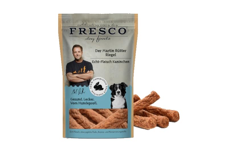 Fresco - Der Martin Rütter Riegel | Probierpaket aus 5 Sorten | Der Echt-Fleisch Monoproteinsnack | 5X 100g