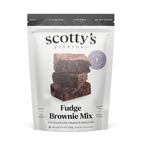 Scotty's Everyday - Keto Fudge Brownie Mix - 1g Net carbs, 0g Added Sugar, Gluten-Free, High Fiber - No Nut Flours - 9.05oz, Pack of 1