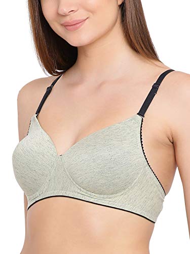 Image of Clovia Women's Cotton Rich Padded Non-Wired Push-Up T-Shirt Bra Multiway