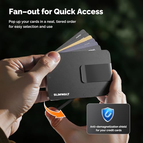 Cardfan Wallet for Men with Money Clip - Minimalist Slim Fan-out Card Holder, Mens Wallet with RFID Blocking, Metal Pop Up Wallets Black, Gifts for Men3