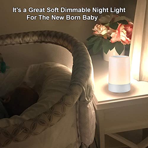 G Keni Nursery Night Light for Babies, LED Bedside Touch Sensor Lamp