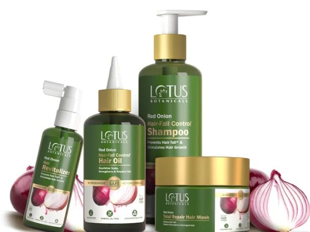 Lotus Botanicals Red Onion Hair Re-growth & Anti HairFall Combo, Hair Revitalizer (100ml) Hair Oil (200ml),Hair Mask (200g)Shampoo (300ml), (Pack of 4 )-image-49