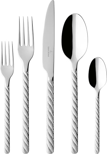 Villeroy & Boch Montauk 20-Piece Flatware Set, Service for 4, 18/10 Stainless Steel, Dishwasher Safe