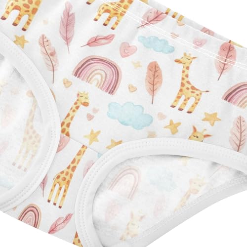 Joisal Flower Toddler Underwear Floral 2t Cotton Cute Panties Girl Cute Cartoon Giraffes White Briefs Underpants4