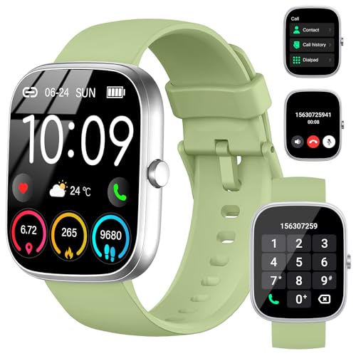 Smart Watch for Men Women(Answer/Make Calls), 1.91"HD Touch Screen Fitness Watch with Heart Rate/Sleep Monitor/Pedometer, Activity Trackers, IP68 Waterproof Smartwatch for IOS Android Grass Green