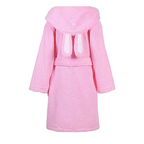 Boys Girls Cotton Terry Robe Adult Bathrobe Long Sleeve Hoodie Rabbit Pajamas