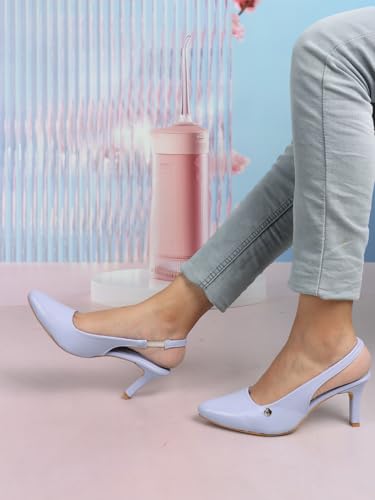 Image of ELLE Women Stylish and elegant Slingback Kitten Heel Mule Sandal