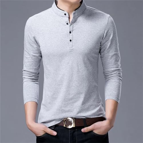 Mens Long Sleeve Slim Casual Polos4