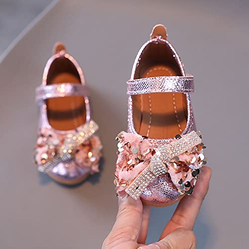 Footwear for Kids Girls Girls Casual Shoes Solid Color Bow Sequins Shiny Flat Lightweight Dress Shoes3