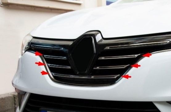 manox Für Renault Megane IV 2015-2020 Chrom 5 tlg Kühlergrill Grilleisten Edelstahl