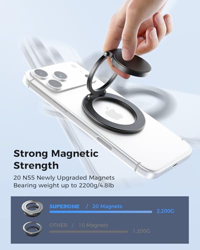 Image of SUPERONE Dual-Sided Magnetic Ring Holder for Gym MagSafe Stand & Phone Grip
