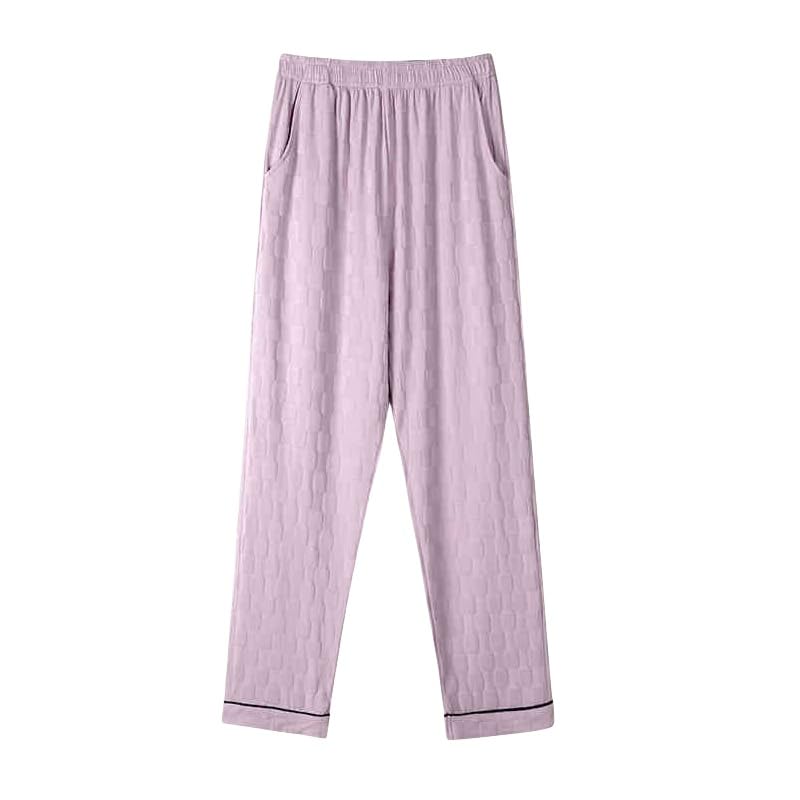 Pantalon de pyjama pour femme en coton violet XL avec poches