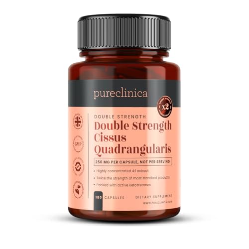 Doppelt Dosiertes Cissus Quadrangularis 1000mg x 180 vegetarische Kapseln - 6 Monate Vorrat