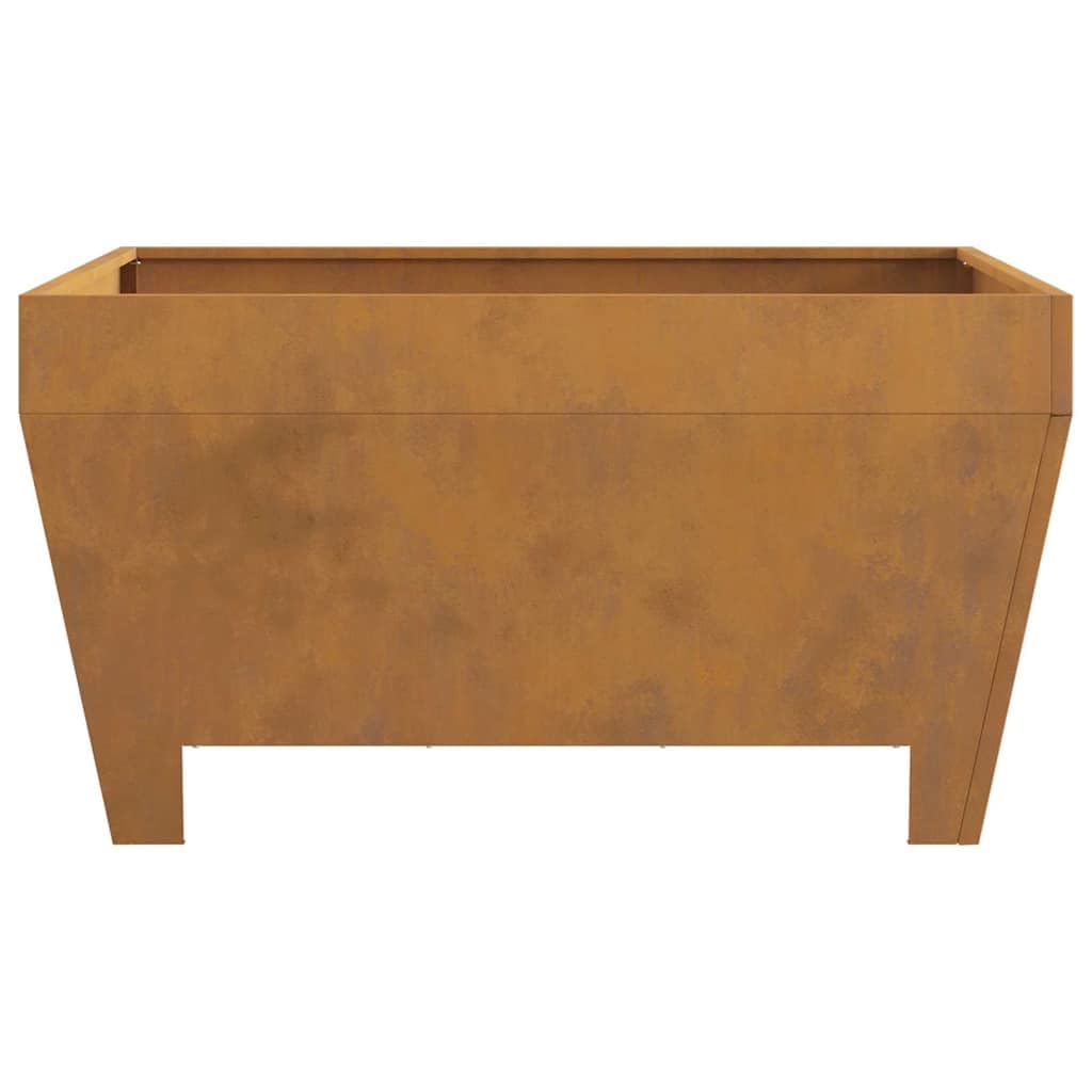 Mangloder Brasero marrón de acero resistente a la intemperie, 80 x 80 x 43 cm, inoxidable y mate, para jardín, terraza, balcón, exterior, calefacción con llama, decoración independiente, 12,7 kg