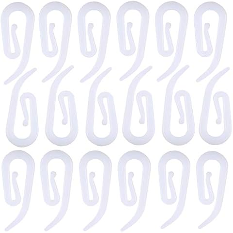 Sukmax Plastic Curtain Hooks for Window Curtain or Door Curtain,Plastic Curtain Header Tape Drapery Hooks 150 Pack 2.8x1.2cm Cover