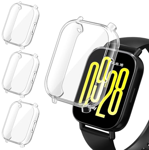 iVoler 3 Piezas Funda con Protector de Pantalla para Xiaomi Redmi Watch 5 Active, Protección Completa Carcasa Protectora Delgado Suave TPU Anti-Arañazos Case, Transparente