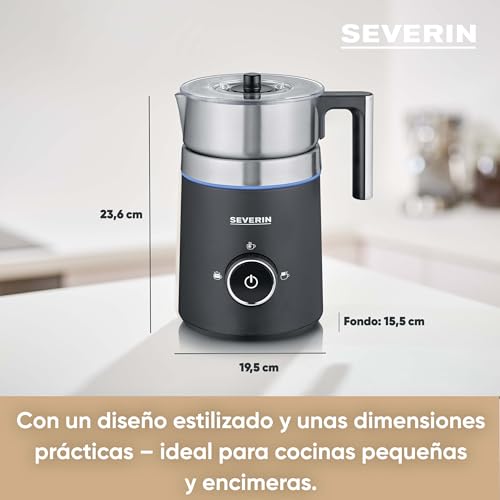 Miniatura 13 de Severin Espumador De Leche Por Inducción Spuma 500, Espumador Eléctrico Apto Para El Lavavajillas, Bote Espumador, Acero Inoxidable Cepillado Negro Mate, Sm 3585