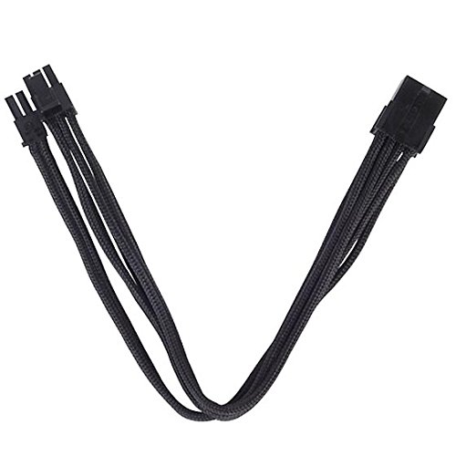 SilverStone SST-PP07-PCIB - Cable extensor enfundado 25cm 8pines a PCI-E 6+2 pines, negro - imagen 2