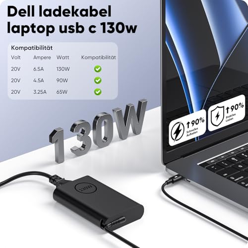 Alimentatore Di Rete Usb C Da 130 W, Per Dell Xps 15, 2 In 1, 9575, 9500, 9510, 9520, 9530, Xps 17, 9700, 9710, 9720, 9730, Precision 5530, 5550, 5560, 570, 575750, 50, 5750, 5750, 50, 5750, 5750, 50, - 2