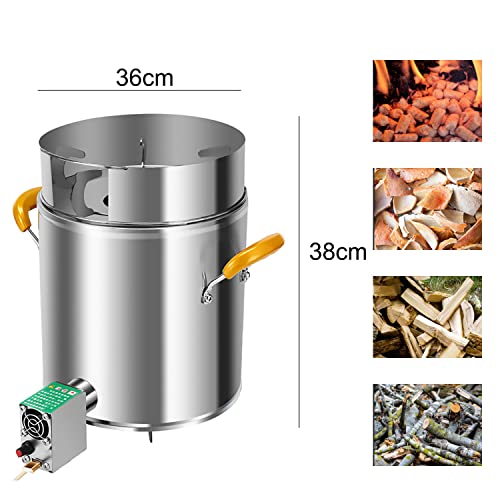 Leapmars Stufa A Razzo, Stufa Da Campeggio Senza Fumo, Una Stufa Portatile A Legna Da Campeggio Con Un Ventilatore Ad Aria Regolabile, Stufe A Biomassa Per Picnic, Campeggio, Sopravvivenza, Fornello, - 8