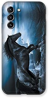 Schutzhülle für Samsung Galaxy S21, Motiv Pferde, Schwarz