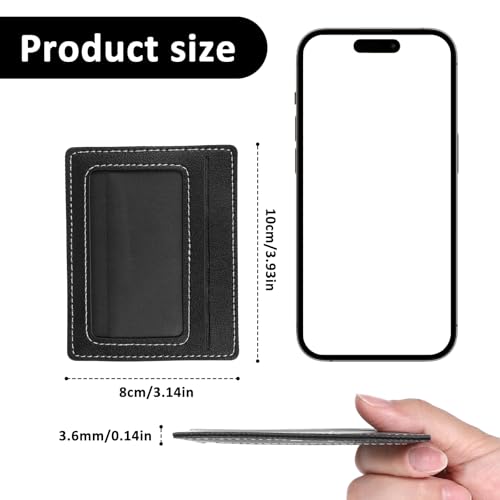 Credit Card Holder Minimalist Slim Wallet Small RFID Blocking Card Cases Compact Thin Front Pocket with ID Window for Women Men(Black)2