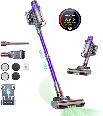 SMOTURE VAC02 Aspiradora sin Cable 600W/50KPA/65Min, Modo Automát...