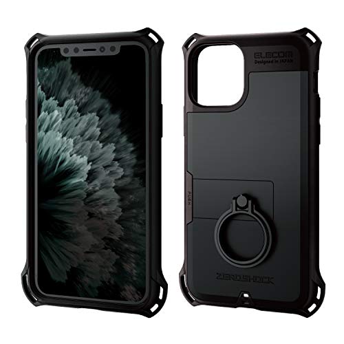 �G���R�� iPhone 11 Pro �P�[�X ZEROSHOCK �Ռ��z�� [�������̏Ռ�����{�̂����] �����O �u���b�N PM-A19BZERORBK