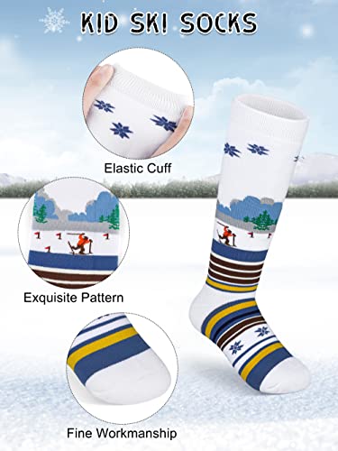 Cooraby 2 Pairs Kids Ski Socks Kids Winter Warm Thermal Snow Socks Soft Kids Boot Socks For Skiing Snowboarding Skating #TOP1