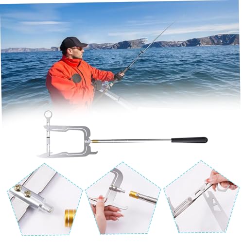 Ganci per barche per attracco, gancio telescopico a forma di U, gancio per ormeggio in metallo con manico antiscivolo, palo portatile