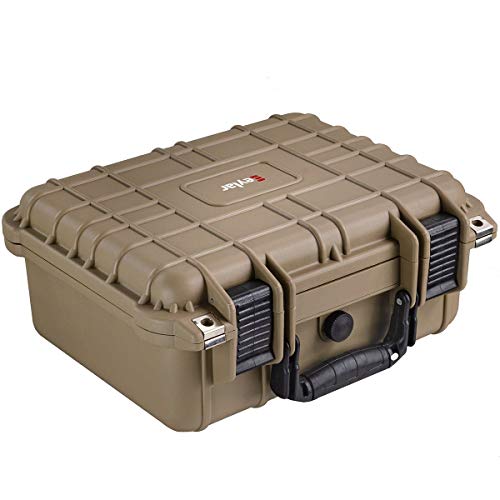 Eylar Hard Gun Case Water & Shock Proof With Foam Tsa Approved 13.37 Inch 11.62 Inch 6 Inch (Tan) #TOP2