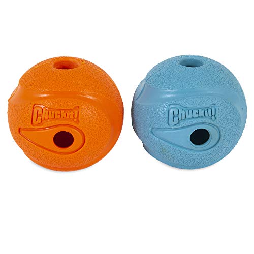Chuckit! The Whistler Ball Dog Toy, Medium (2.5 Inch Diameter) for Dogs 20-60 lbs, Pack of 2, Multicolor Chuckit! The Whistler Ball Dog Toy, Medium (2.5 Inch Diameter) for Dogs 20-60 lbs, Pack of 2, Multicolor