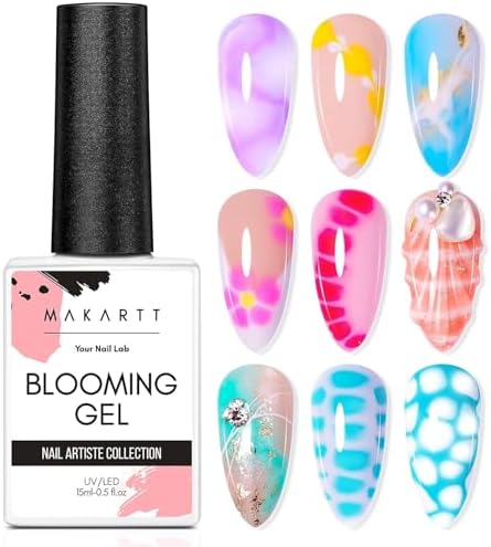 Makartt Clear Blooming Gel 15ml UV LED Nail Art Polish for Aura Nails