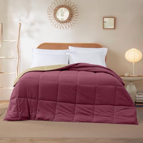 Image of Modern Threads Down Alternative Reversible Comforter Red /Beige California King